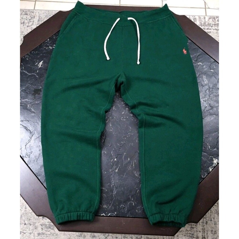 Polo Ralph Lauren Fleece Sweatpants Mens XL Green Joggers Pony Logo Drawstring